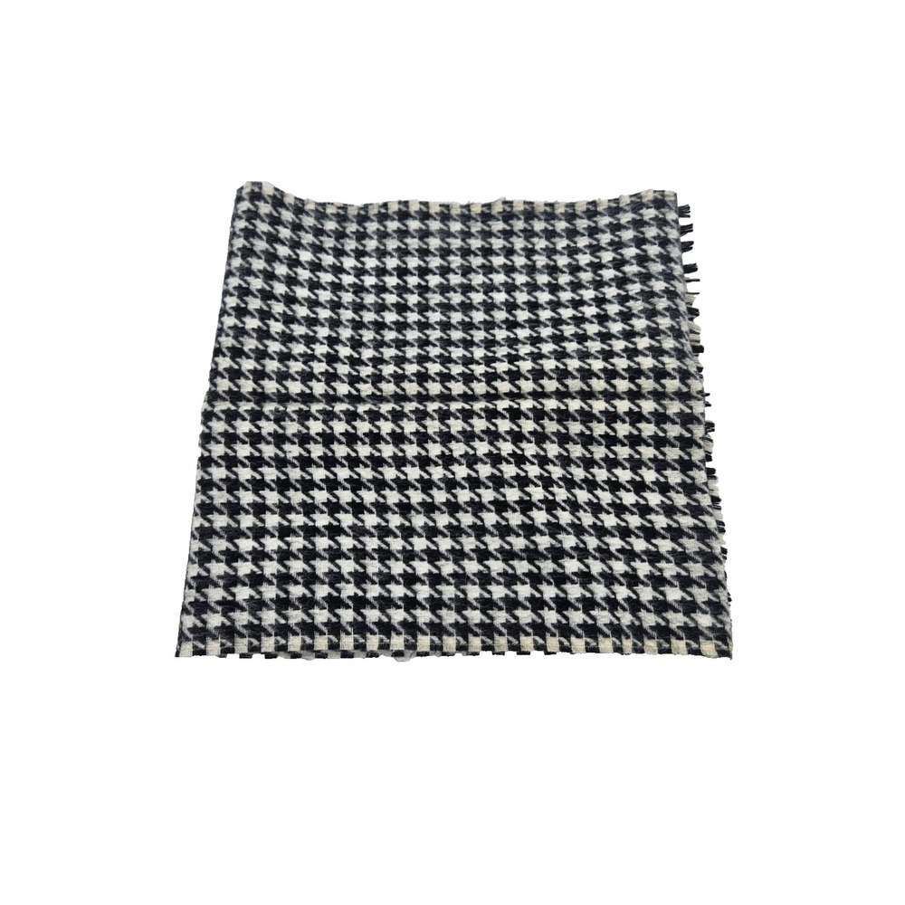 Houndstooth Scarf Black White Fringe Soft Winter Classic Preppy Cozy
